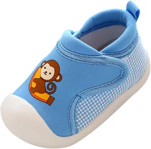 Toddler Girls Boys Leisure Shoes Cotton Cloth 𝐂artoon Animal Prints Soft Flat Bottom Breathable Slip On Sport Shoes