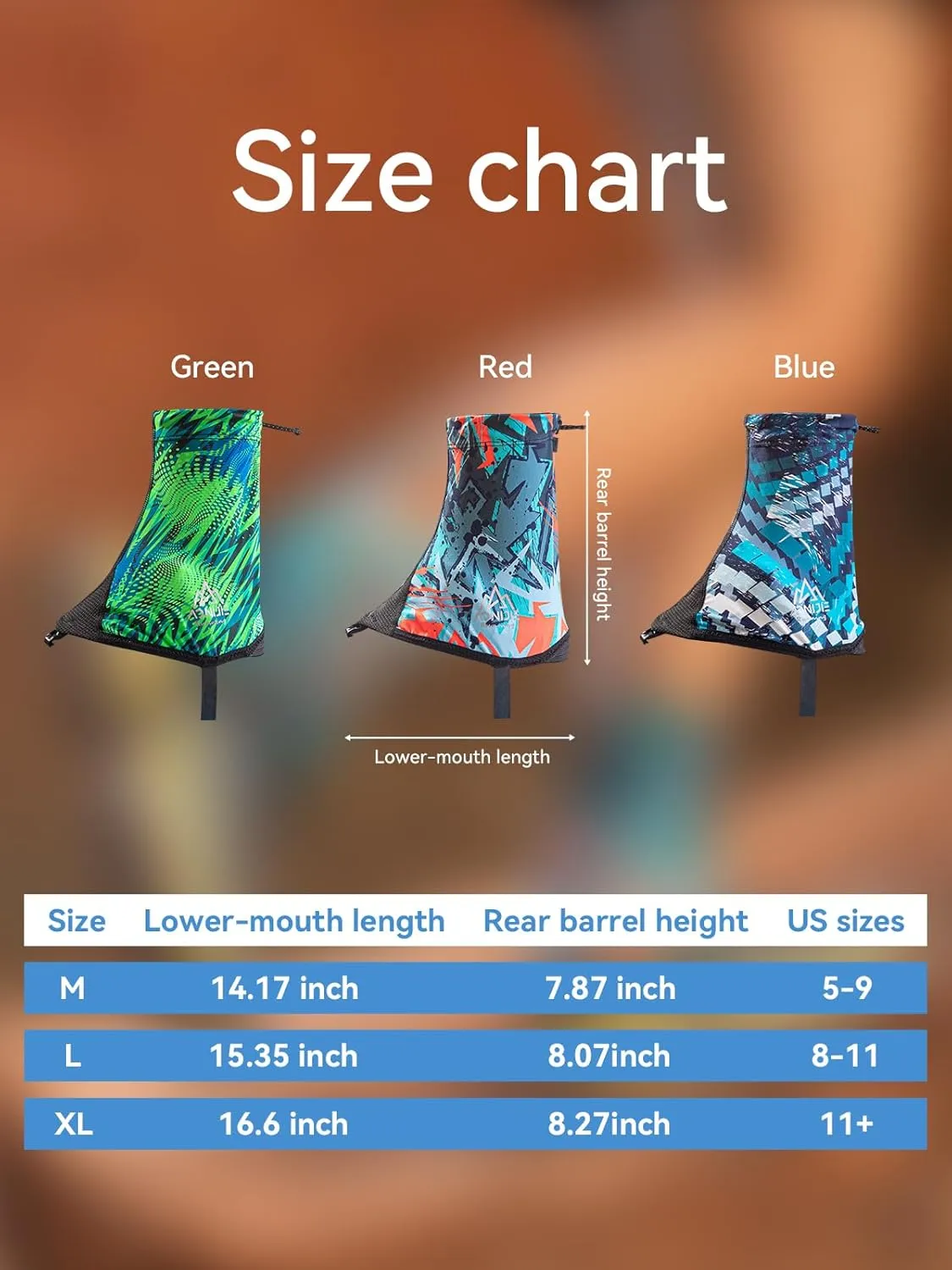 Trail Gaiters Low Shoes Gators for Hiking Boots Breathable Boots Gators for Running