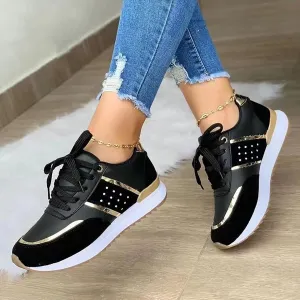 TROONZ Women Fashion Trainers, Casual Mesh Shoes,Spring Sneakers Women Casual Breathable Sport Shoes, Canvas Shoes -Black||6