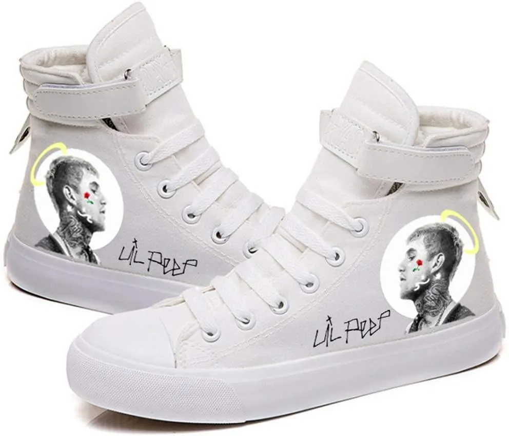 Unisex Adult Lil Peep Printed Canvas Shoes Casual Lace Up Sneakers Tennis