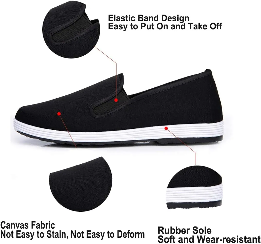 Unisex Chinese Traditional Old Beijing Cloth Kung Fu Martial Arts Tai Chi Canvas Shoes