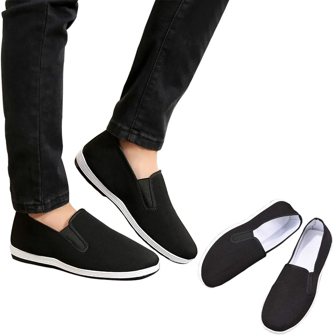 Unisex Chinese Traditional Old Beijing Cloth Kung Fu Martial Arts Tai Chi Canvas Shoes