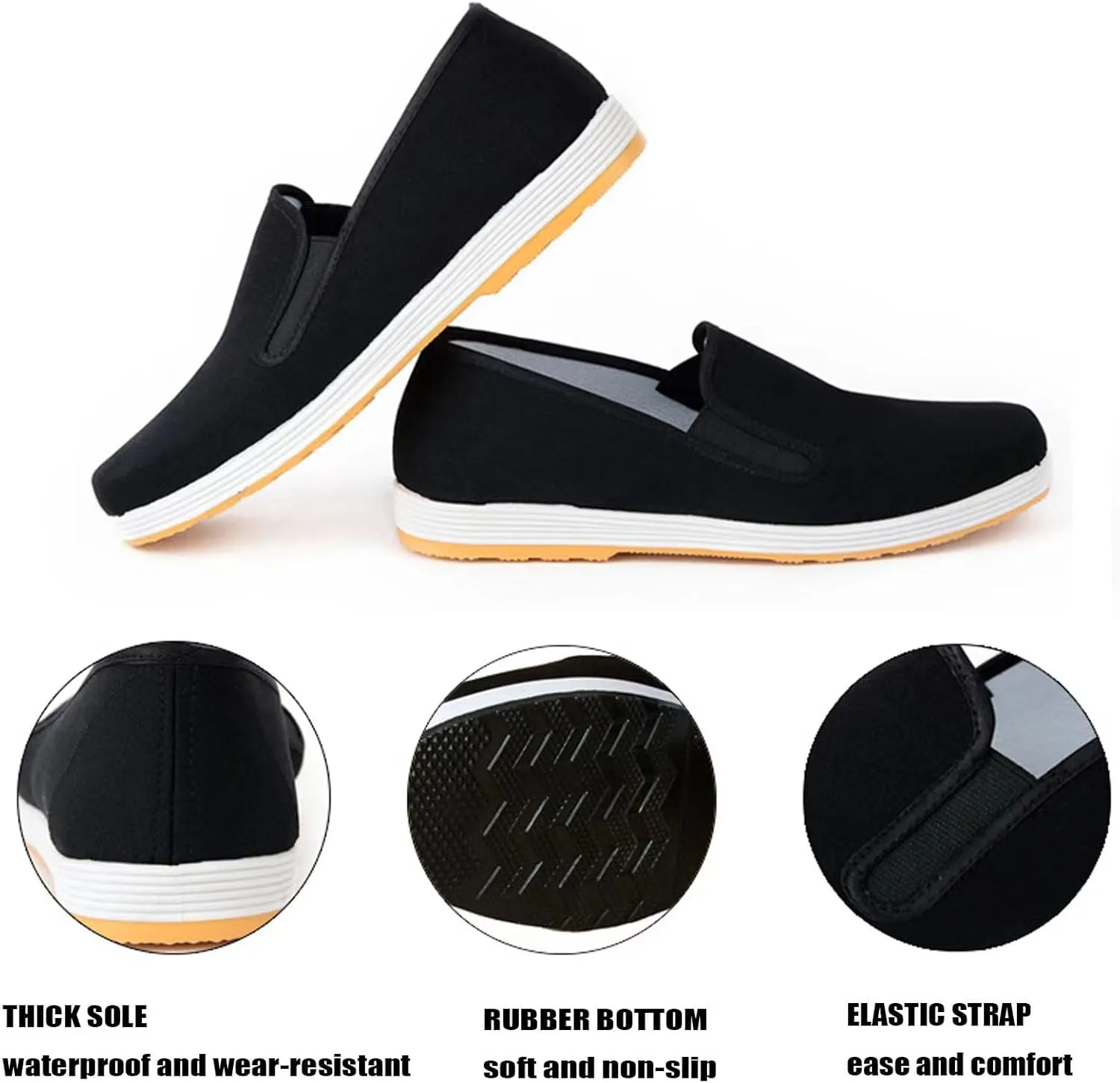 Unisex Chinese Traditional Old Beijing Cloth Kung Fu Martial Arts Tai Chi Canvas Shoes