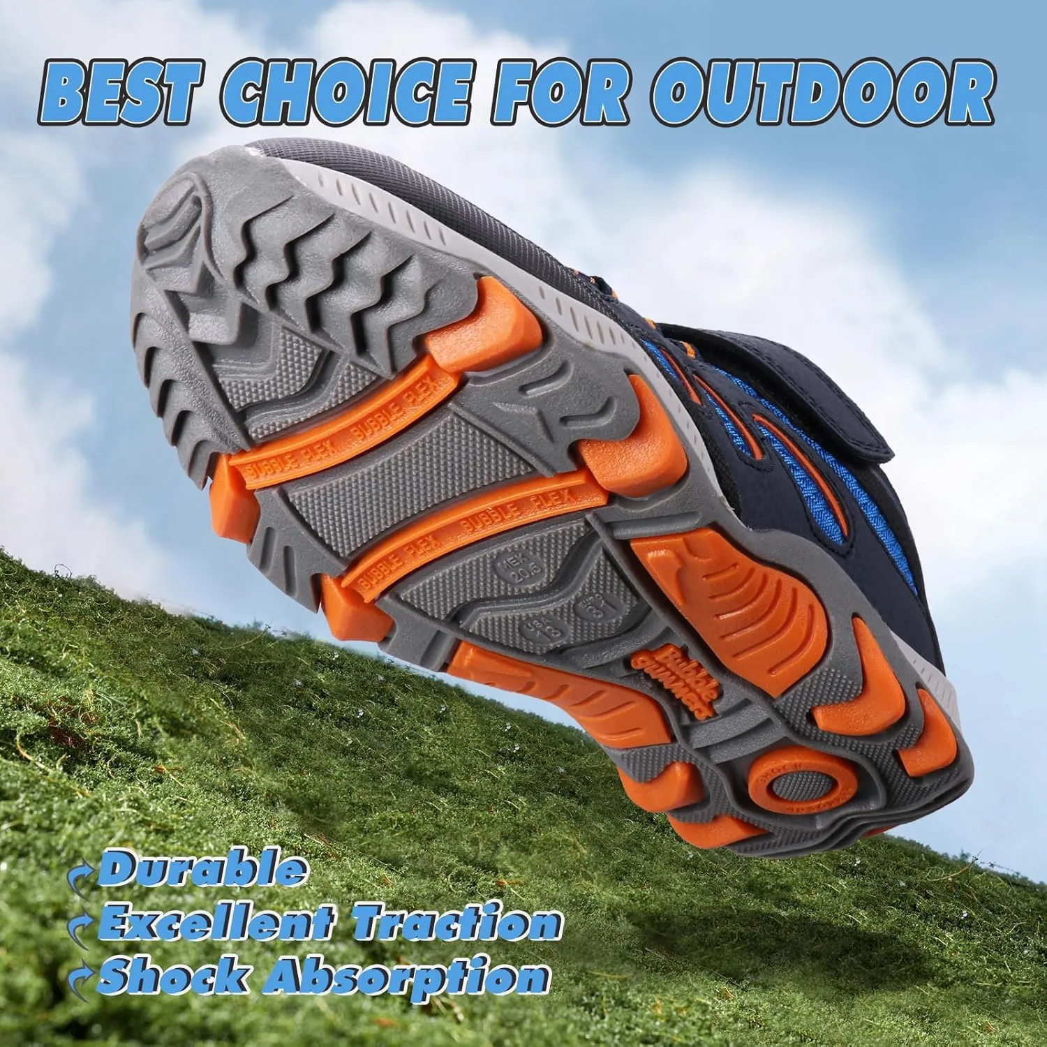UOVO Boys Shoes Water Resistant Hiking Boots Kids Outdoor Walking Shoes Non Slip Ankle Athletic Sneaker Anti Collision Size 9.5 Toddler to 4.5 Big Kids