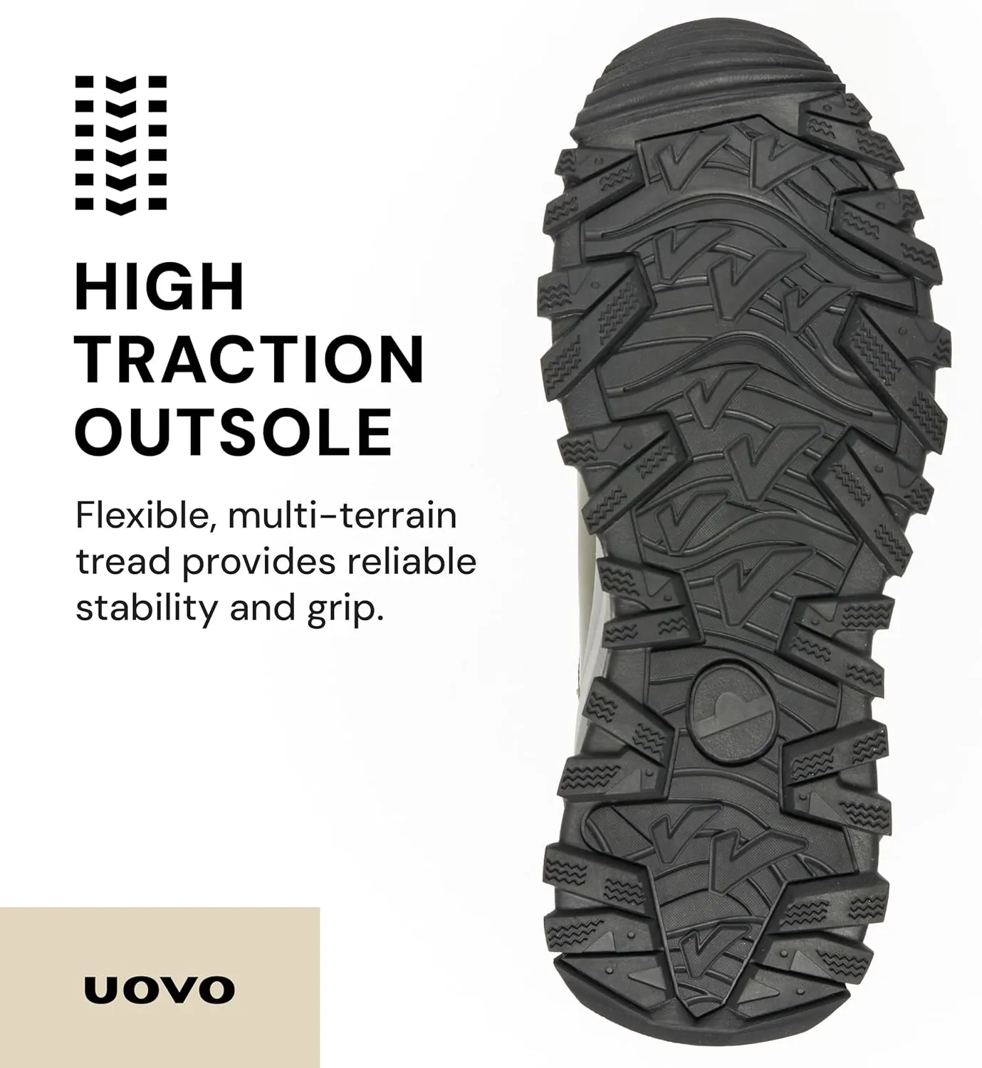 UOVO Men's Waterproof Hiking Boots  All-Season Non-Slip Outdoor Work & Trail Footwear