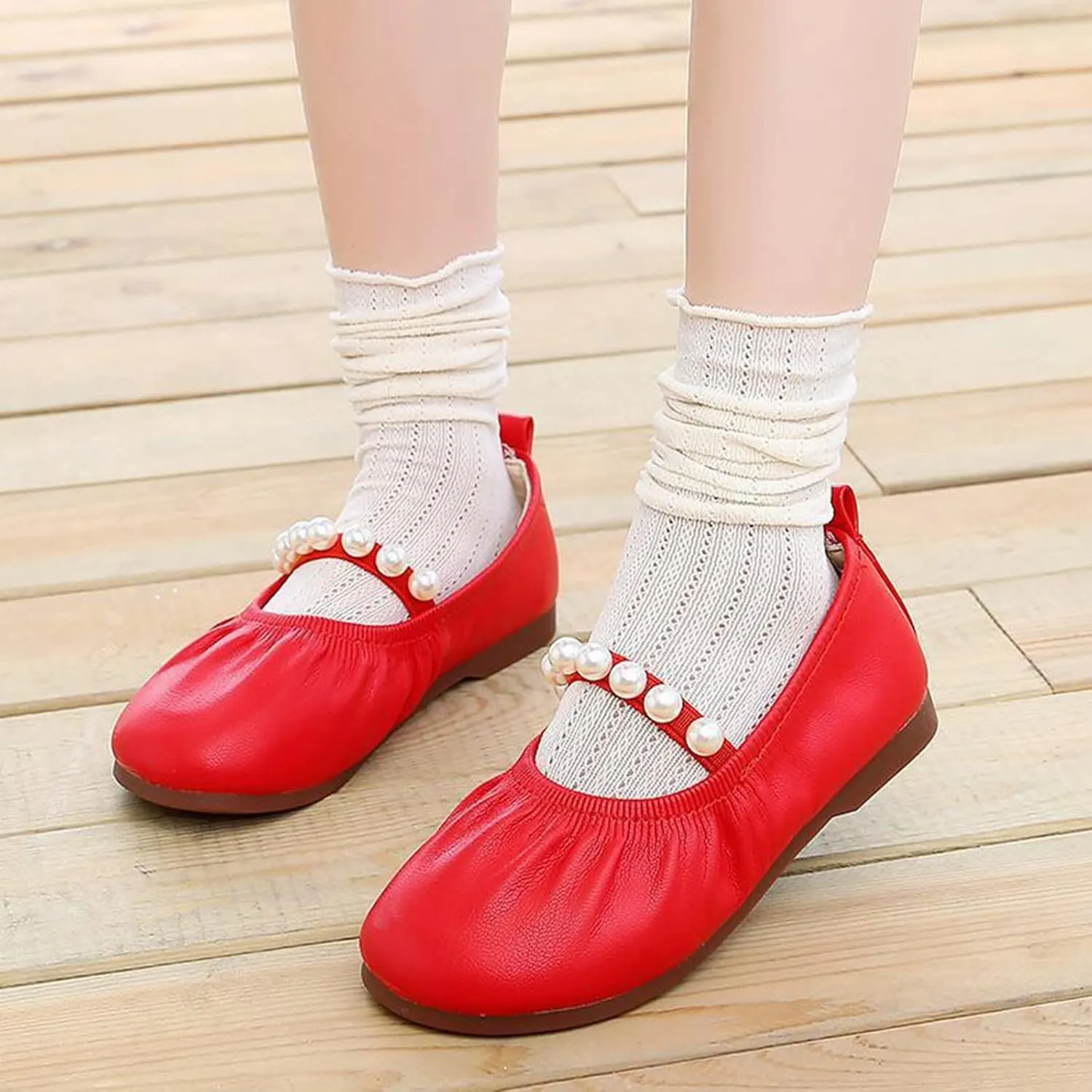 Valentine Slippers for Girls Toddler Pearl Girl Dress Shoes Girl Ballet Flats Size 9 Toddler Girl Sandals