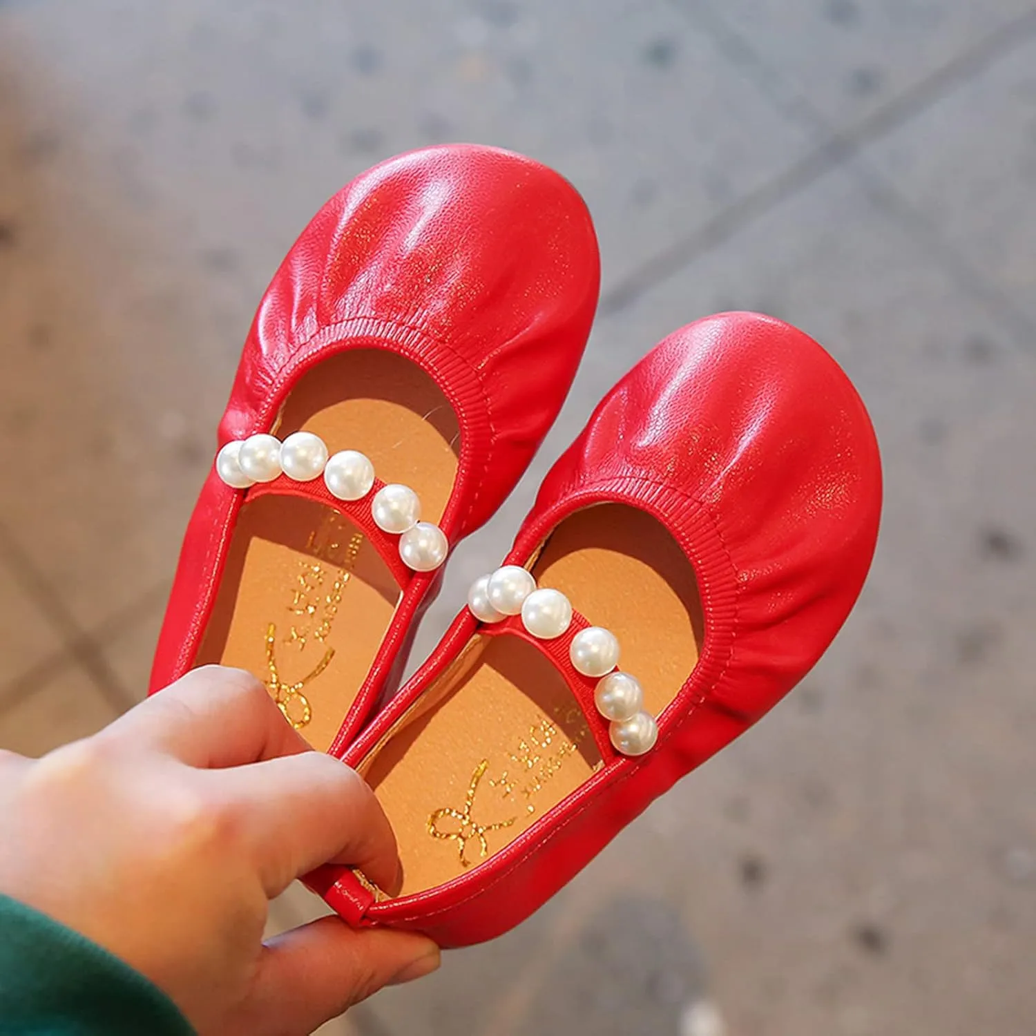 Valentine Slippers for Girls Toddler Pearl Girl Dress Shoes Girl Ballet Flats Size 9 Toddler Girl Sandals