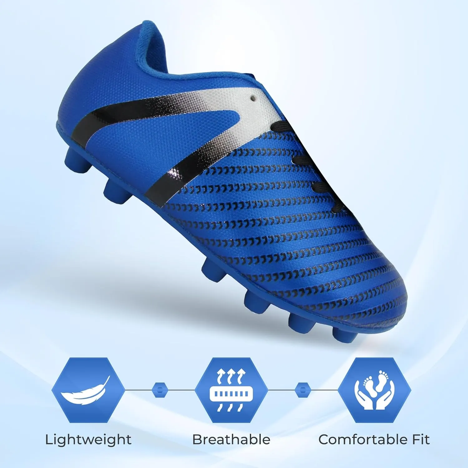 Vizari Impact Firm Ground Kids Soccer Cleats | Lightweight & Durable Girls and Boys Soccer Cleats with Excellent Traction | Unisex Football Shoes with Padded Heel & Anti-Stretch Lining