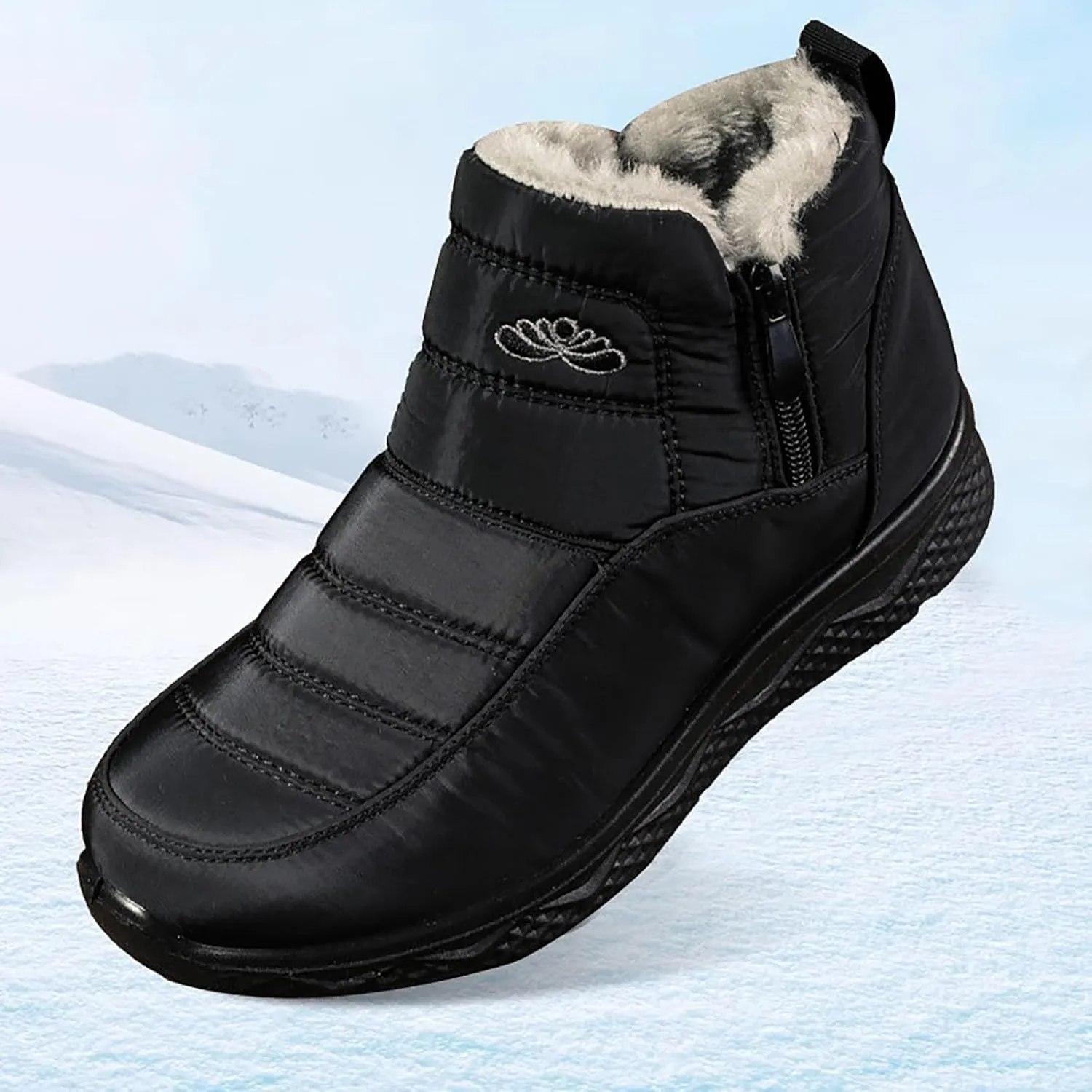 Waterproof Boots for Women Anti-Slip Mid-Calf Snow Boots Warm Outdoor Comfortable Hiking Booties