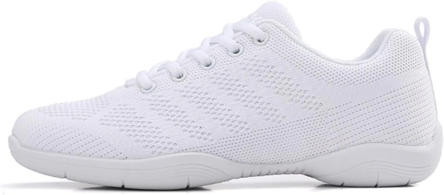 White Cheer Shoes Girls Dance Athletic Breathable mesh Women Gymnastic Training Tennis Competition Sneakers Flexible Cheerleading Tumbling Kid Youth Adult