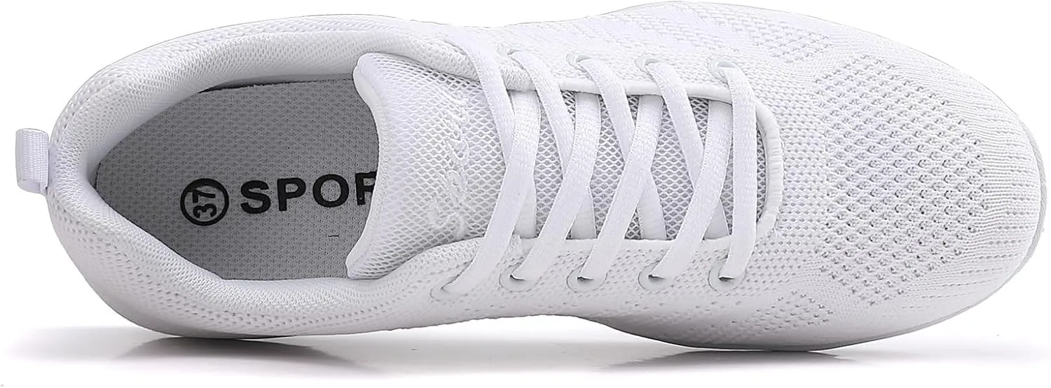White Cheer Shoes Girls Dance Athletic Breathable mesh Women Gymnastic Training Tennis Competition Sneakers Flexible Cheerleading Tumbling Kid Youth Adult