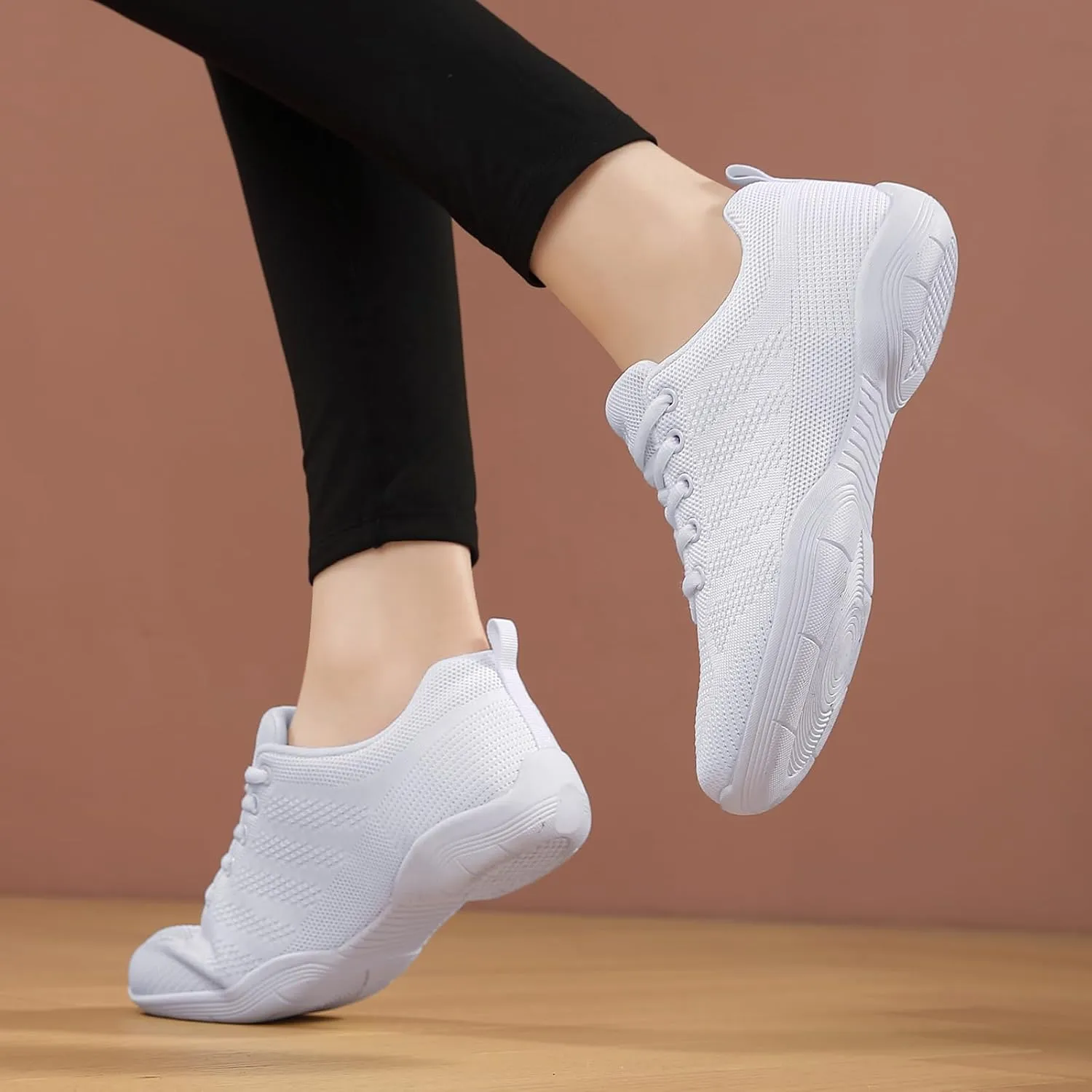 White Cheer Shoes Girls Dance Athletic Breathable mesh Women Gymnastic Training Tennis Competition Sneakers Flexible Cheerleading Tumbling Kid Youth Adult