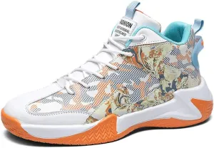 WILTENA Mens Fashion Non Slip Breathable Basketball Shoes Boy's Athletic Running Sports Shock Absorption Sneakers Youth Casual Shoes