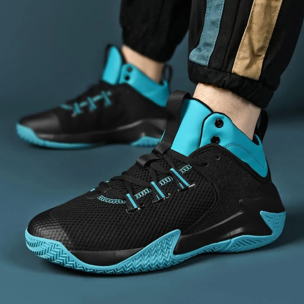 WILTENA Mens Fashion Non Slip Breathable Basketball Shoes Boy's Athletic Running Sports Shock Absorption Sneakers Youth Casual Shoes