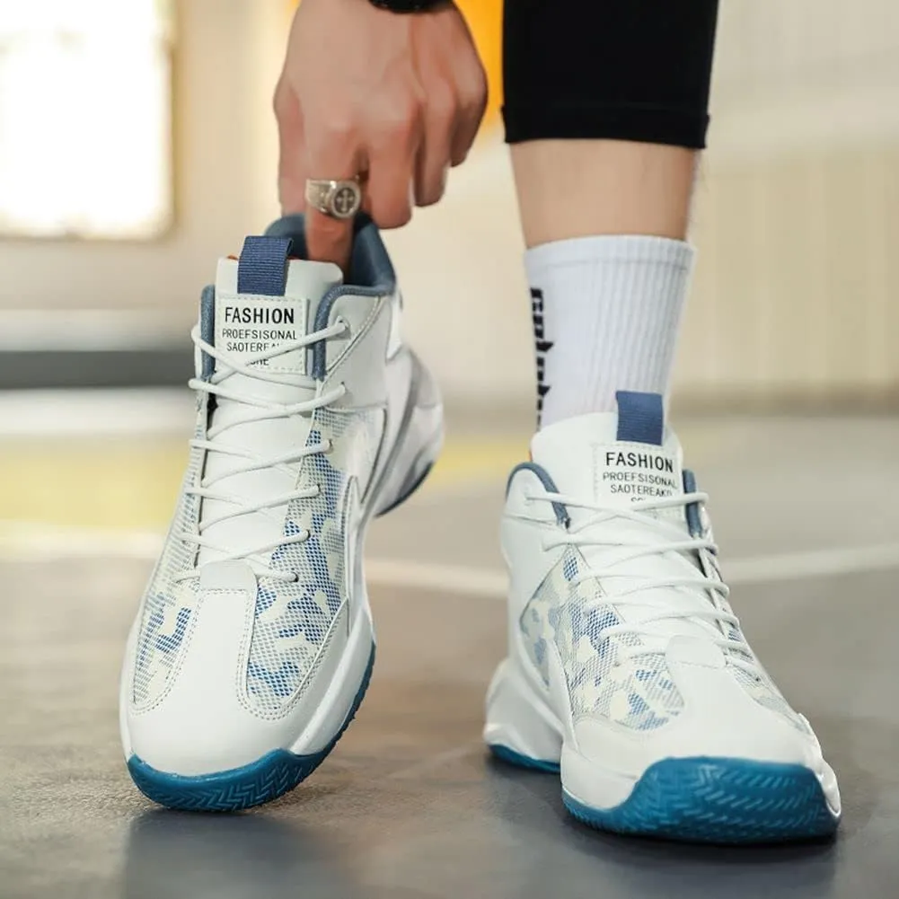 WILTENA Mens Fashion Non Slip Breathable Basketball Shoes Boy's Athletic Running Sports Shock Absorption Sneakers Youth Casual Shoes