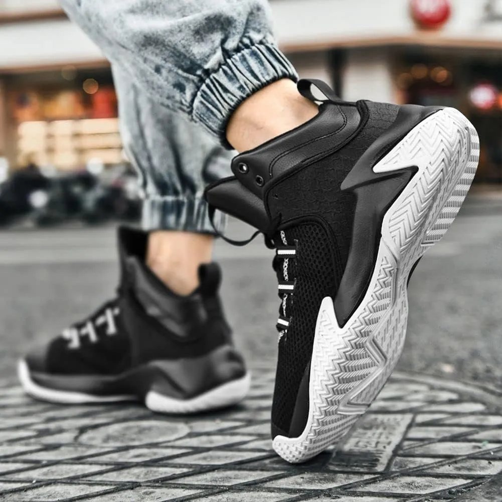 WILTENA Mens Fashion Non Slip Breathable Basketball Shoes Boy's Athletic Running Sports Shock Absorption Sneakers Youth Casual Shoes