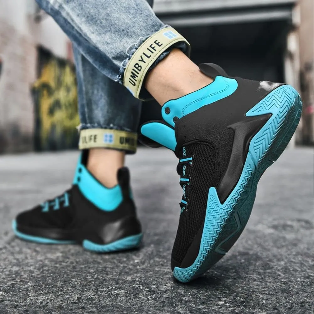 WILTENA Mens Fashion Non Slip Breathable Basketball Shoes Boy's Athletic Running Sports Shock Absorption Sneakers Youth Casual Shoes