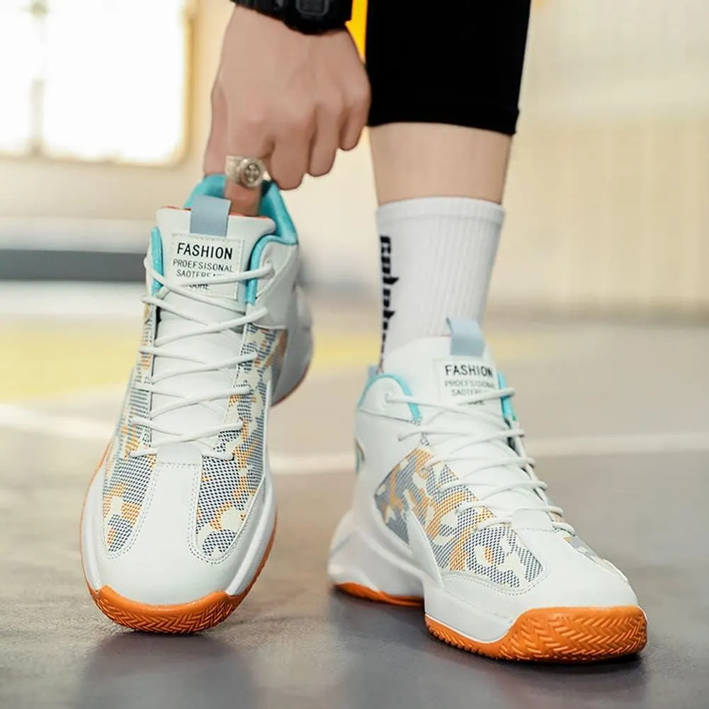 WILTENA Mens Fashion Non Slip Breathable Basketball Shoes Boy's Athletic Running Sports Shock Absorption Sneakers Youth Casual Shoes