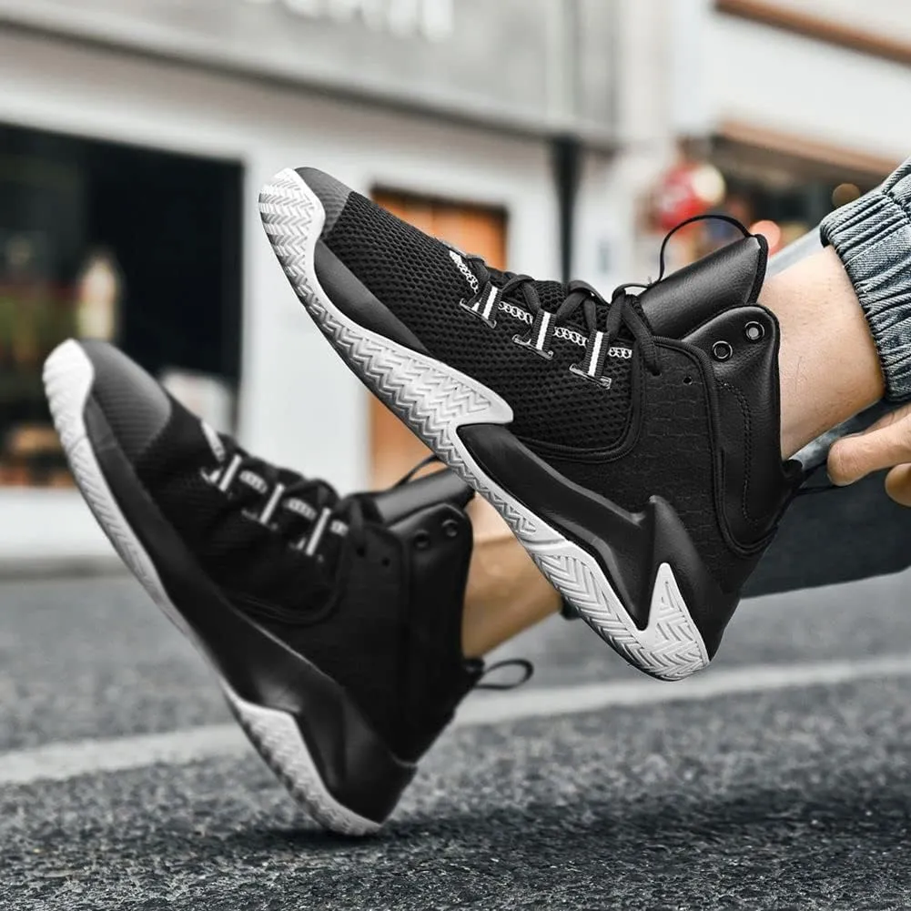 WILTENA Mens Fashion Non Slip Breathable Basketball Shoes Boy's Athletic Running Sports Shock Absorption Sneakers Youth Casual Shoes