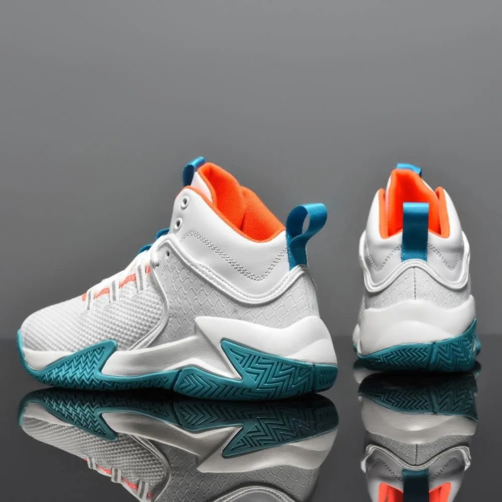 WILTENA Mens Fashion Non Slip Breathable Basketball Shoes Boy's Athletic Running Sports Shock Absorption Sneakers Youth Casual Shoes