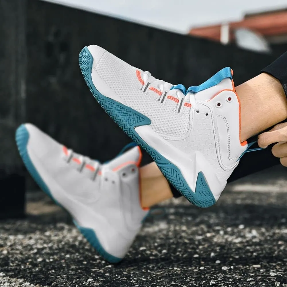 WILTENA Mens Fashion Non Slip Breathable Basketball Shoes Boy's Athletic Running Sports Shock Absorption Sneakers Youth Casual Shoes