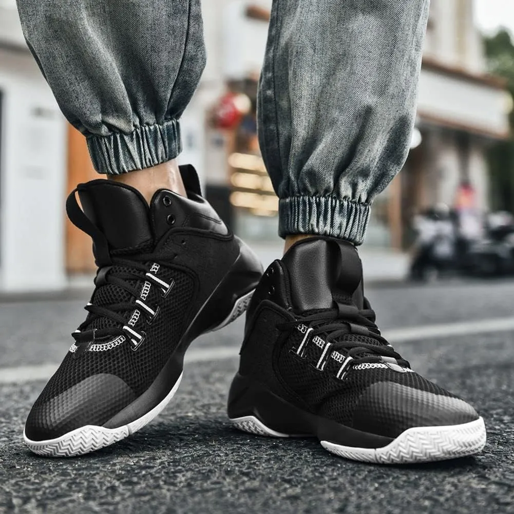 WILTENA Mens Fashion Non Slip Breathable Basketball Shoes Boy's Athletic Running Sports Shock Absorption Sneakers Youth Casual Shoes