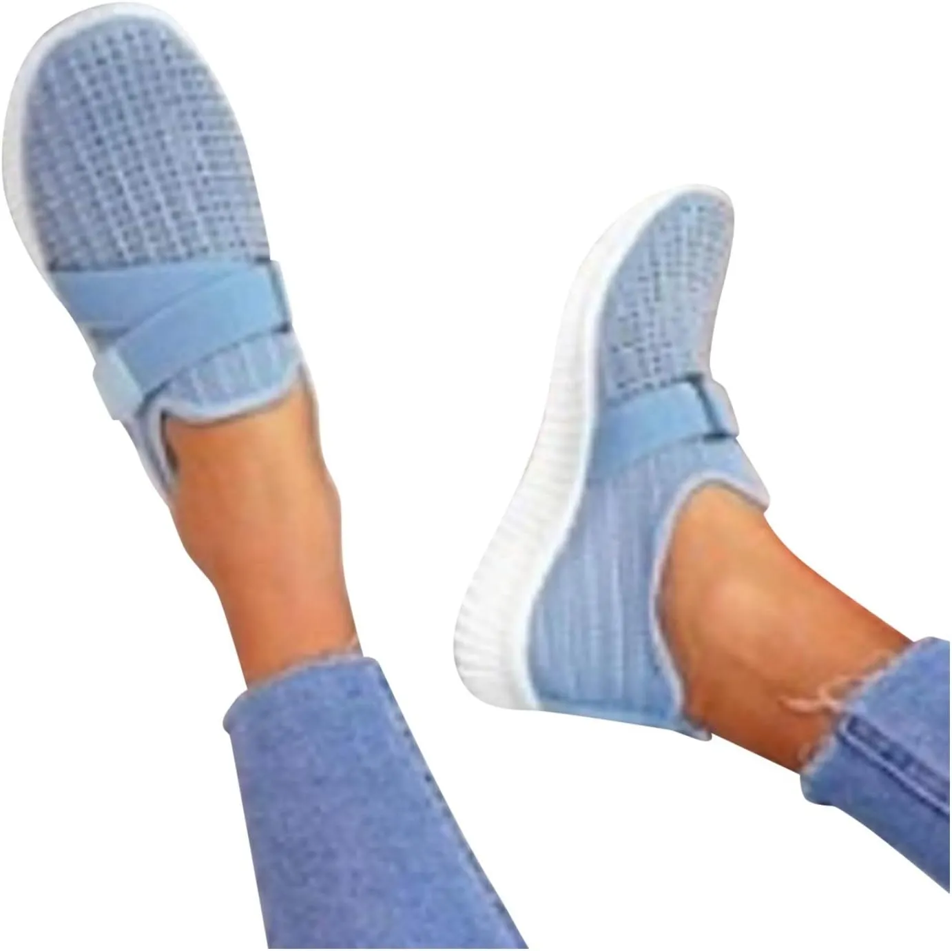 Women Comfortable Slip On Loafers Casual Walking Shoes Lightweight Canvas Sneakers Non Slip Flat Flats