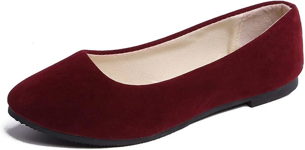 Women Girls Solid Big Size Slip On Flat Shallow Comfort Casual Single Shoes Shoes Casual Boots, 6.5
