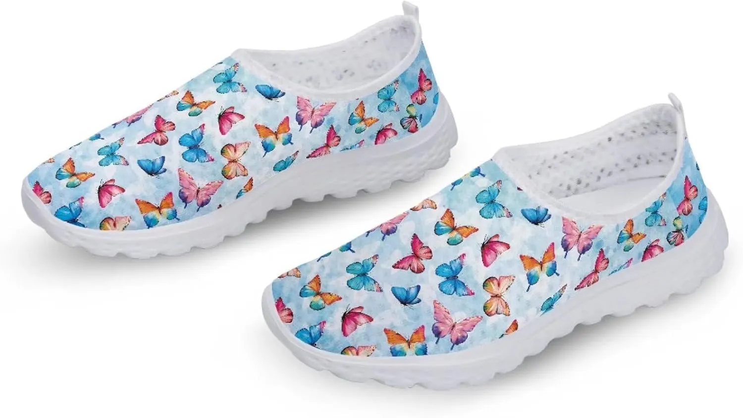 Womens Athletic Water Shoes Air Mesh Comfortable Slip-on Outdoor Sport Sneakers