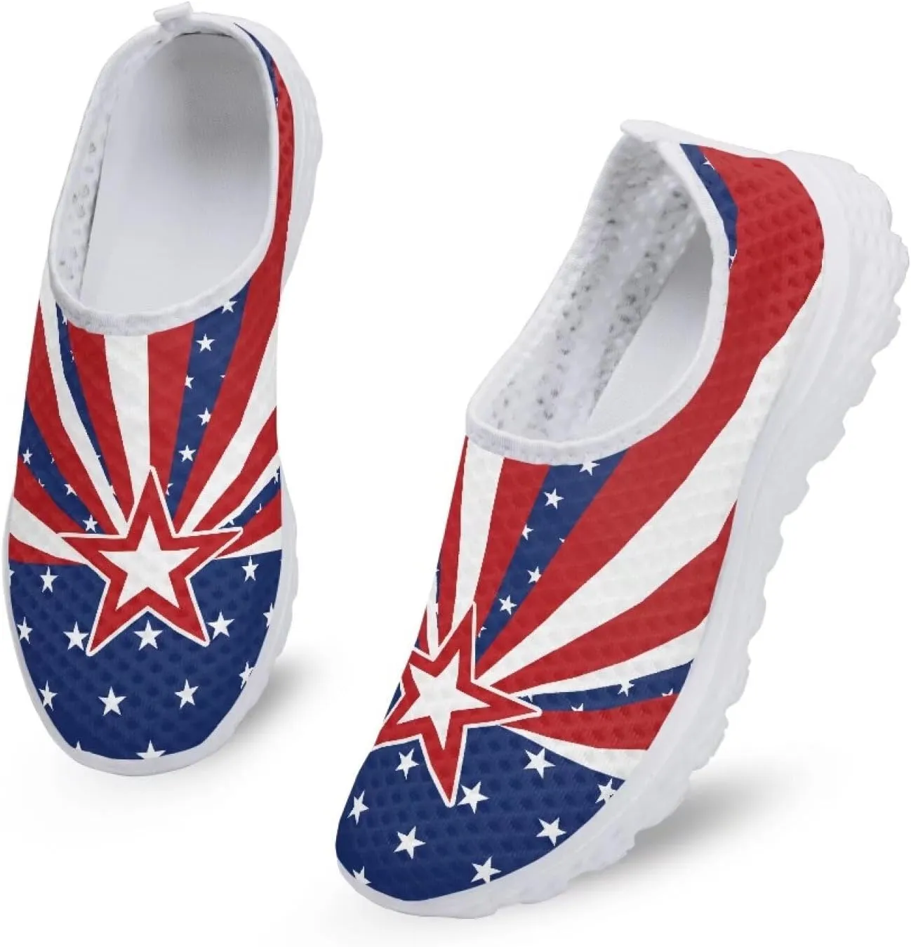 Womens Athletic Water Shoes Air Mesh Comfortable Slip-on Outdoor Sport Sneakers