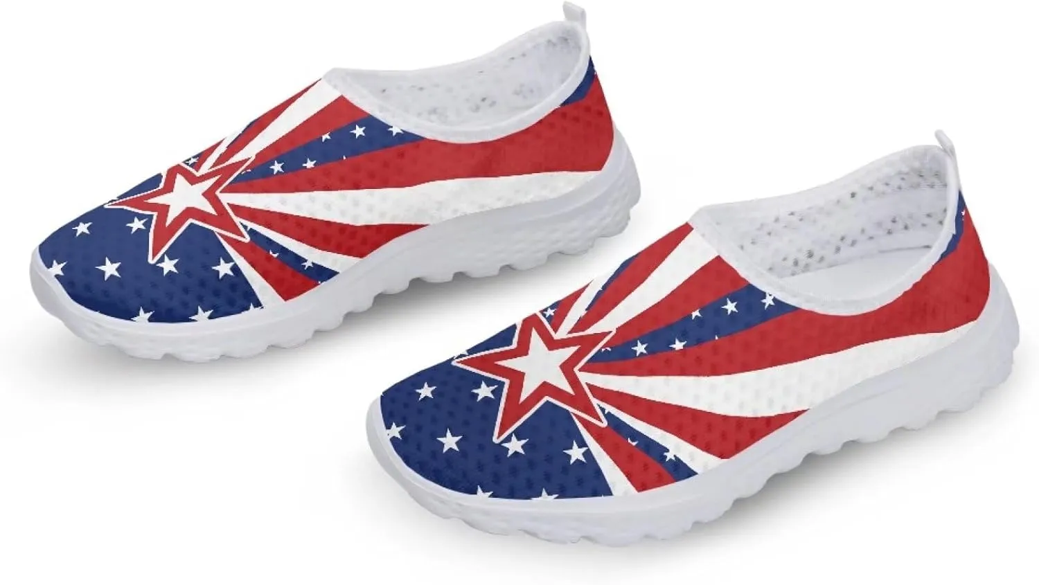 Womens Athletic Water Shoes Air Mesh Comfortable Slip-on Outdoor Sport Sneakers