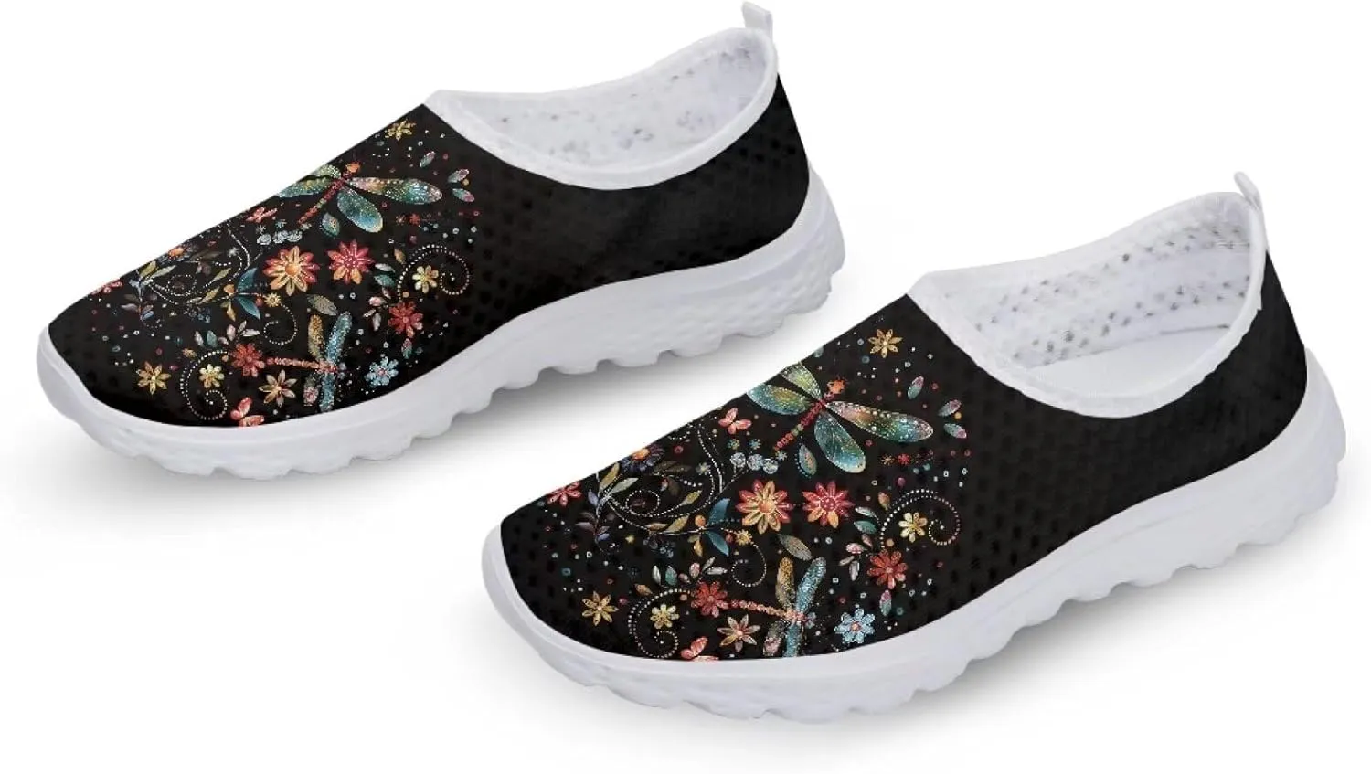 Womens Athletic Water Shoes Air Mesh Comfortable Slip-on Outdoor Sport Sneakers