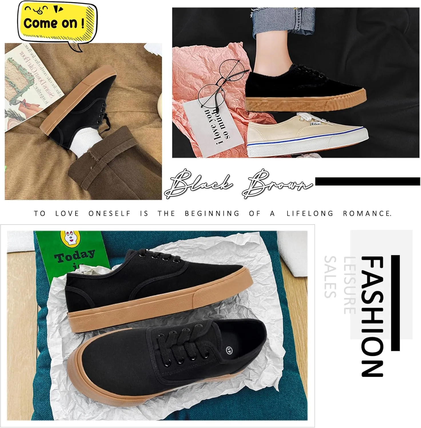 Women's Canvas Shoes Low Top Fashion Classic Slip on Canvas Sneakers Lace-up Walking Shoes Tennis Shoes