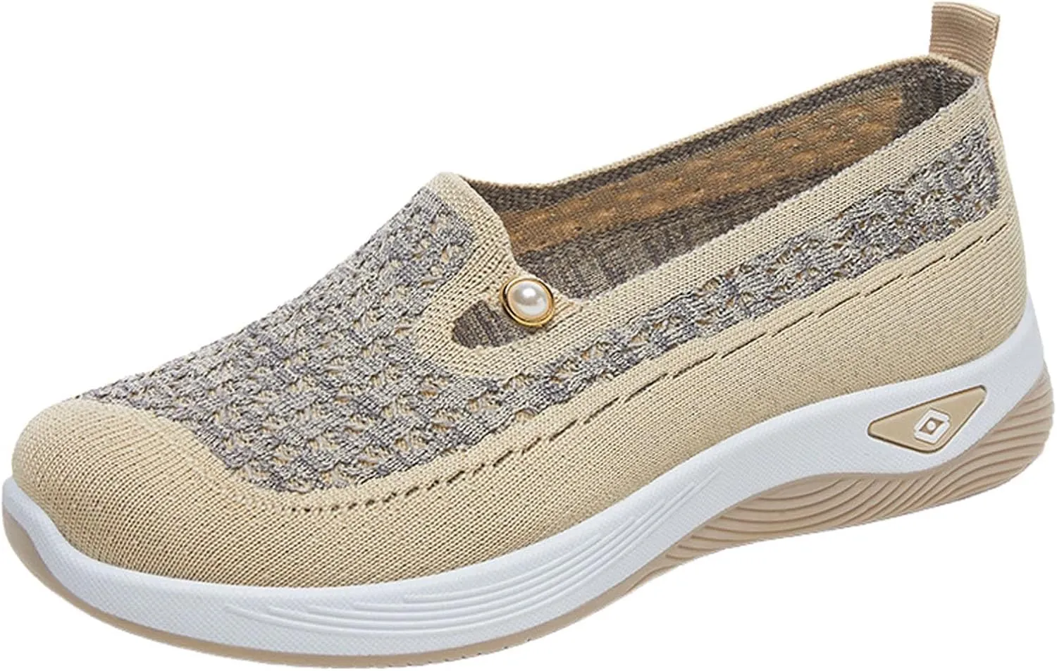 Womens Casual Shoes Slip On Women's Sneakers Loafers Solid Color Lightweight Cute Round Toe Running Shoes Loafers for Women Casual Outdoor Walking Shoe