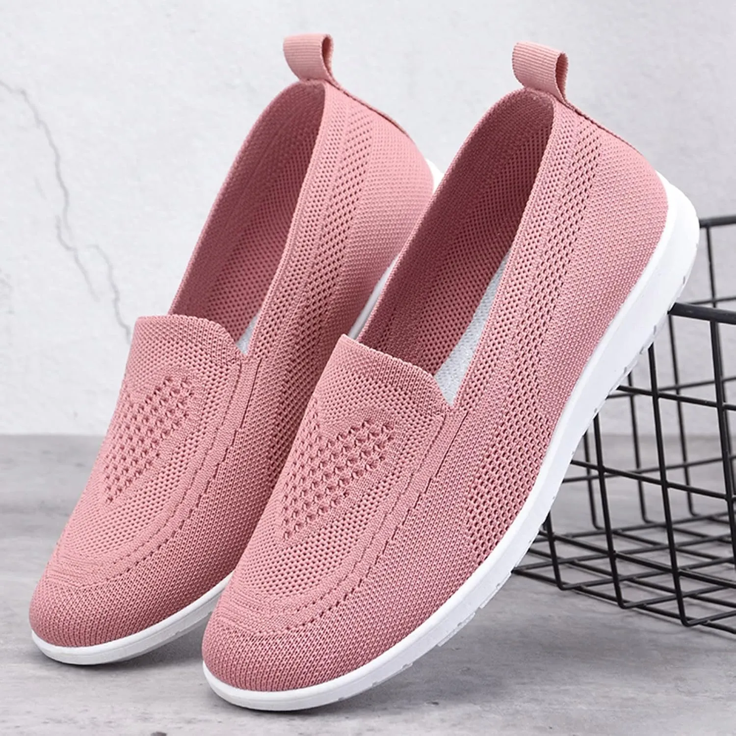 Womens Casual Slip On Loafers Comfortable Walking Shoes Lightweight Canvas Sneakers Flat Non Slip Flats