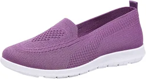 Womens Casual Slip On Loafers Comfortable Walking Shoes Lightweight Canvas Sneakers Flat Non Slip Flats