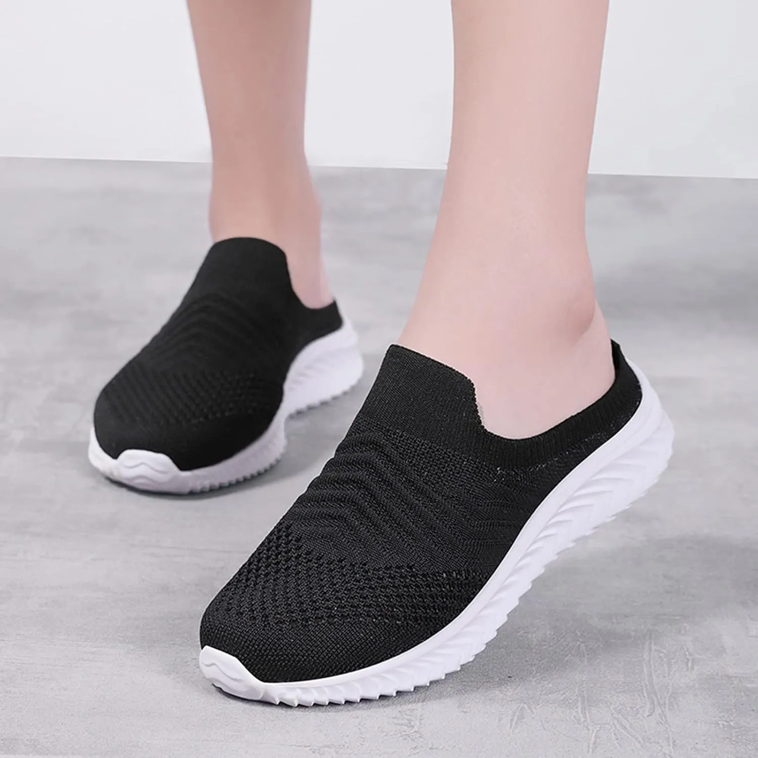 Womens Casual Slip On Loafers Comfortable Walking Shoes Lightweight Canvas Sneakers Flat Non Slip Flats