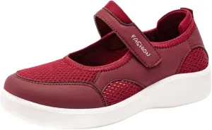 Women's Casual Slip On Shoes Breathable Mesh Flat Comfortable Walking Shoes for Women Adjustable Straps Lightweight Summer Loafers