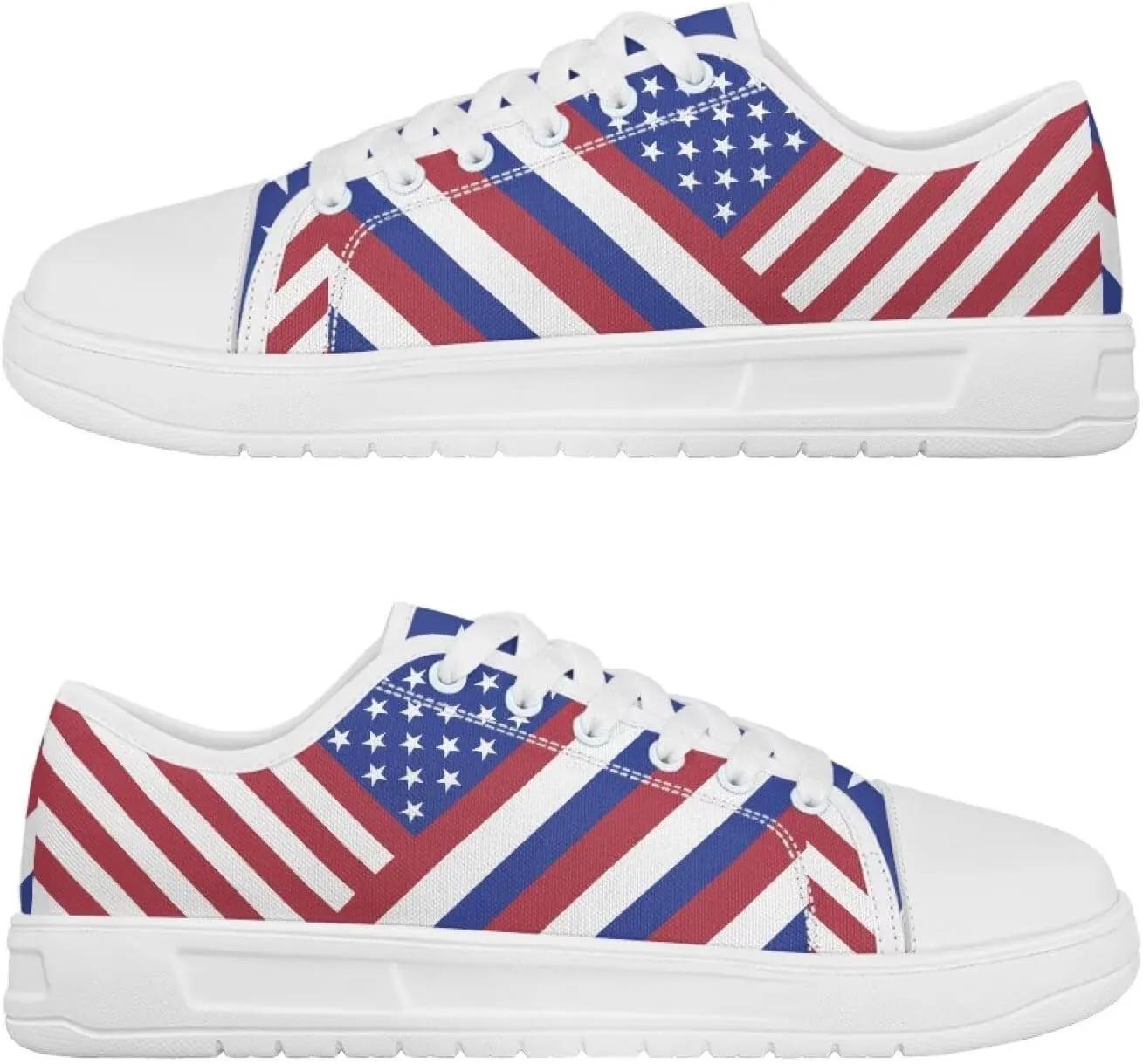 Womens Casual Sneakers American Flag Shoes Women Canvas Shoes Patriotic Accessories