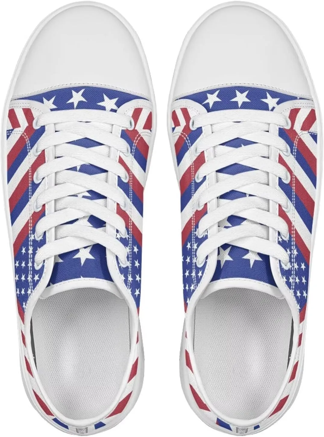 Womens Casual Sneakers American Flag Shoes Women Canvas Shoes Patriotic Accessories