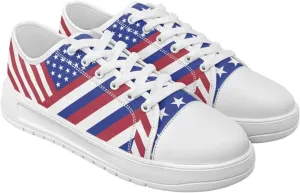 Womens Casual Sneakers American Flag Shoes Women Canvas Shoes Patriotic Accessories