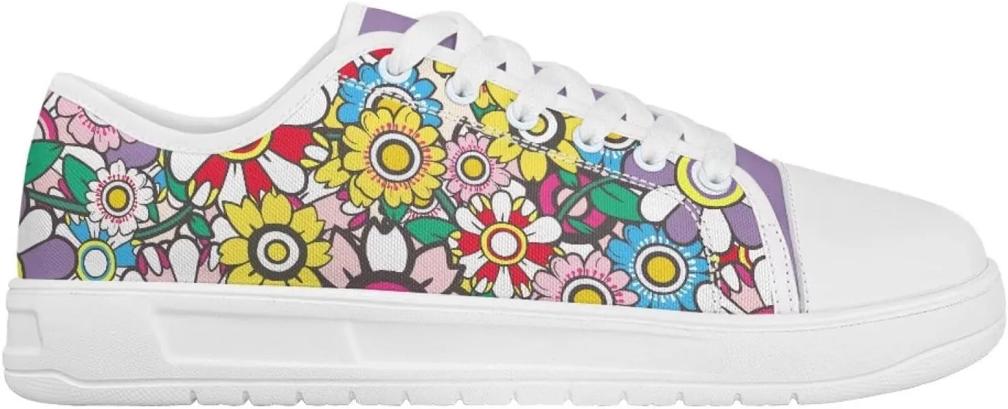 Womens Casual Sneakers Flower Shoes for Women Stylish & Comfortable Canvas Shoes