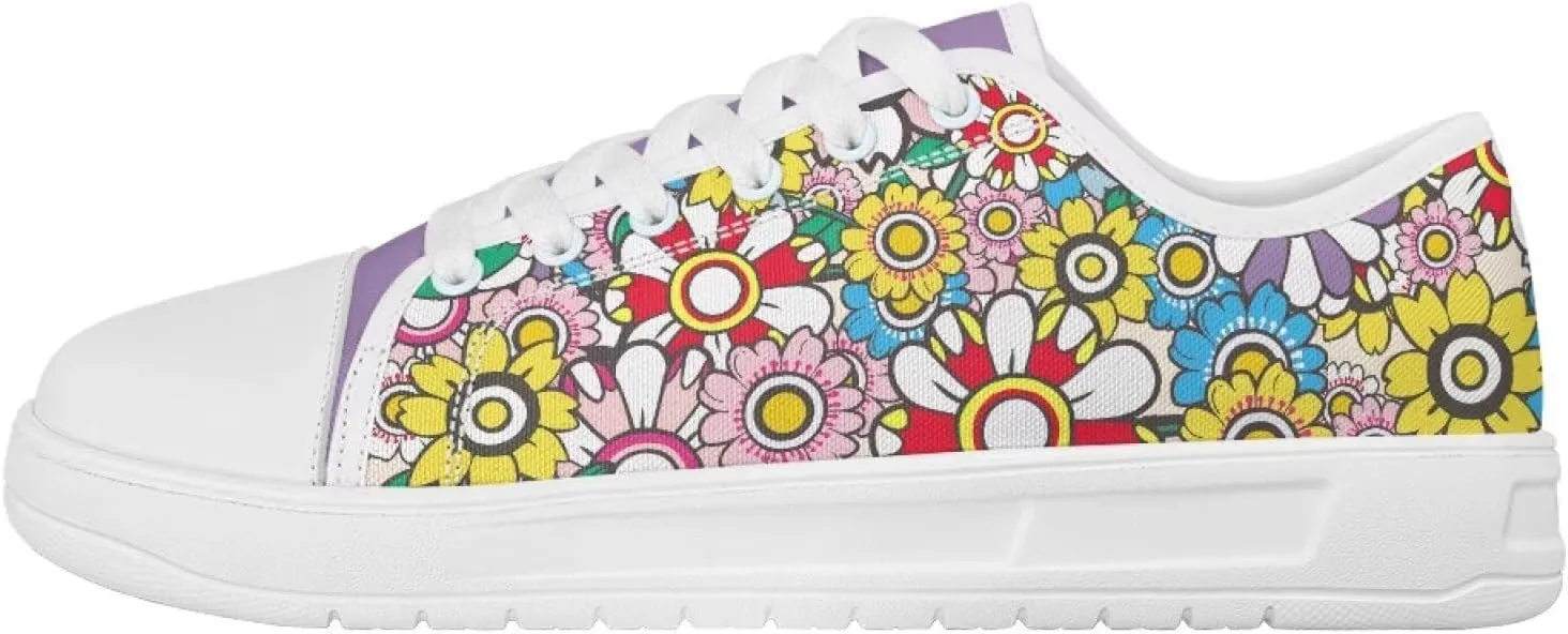 Womens Casual Sneakers Flower Shoes for Women Stylish & Comfortable Canvas Shoes