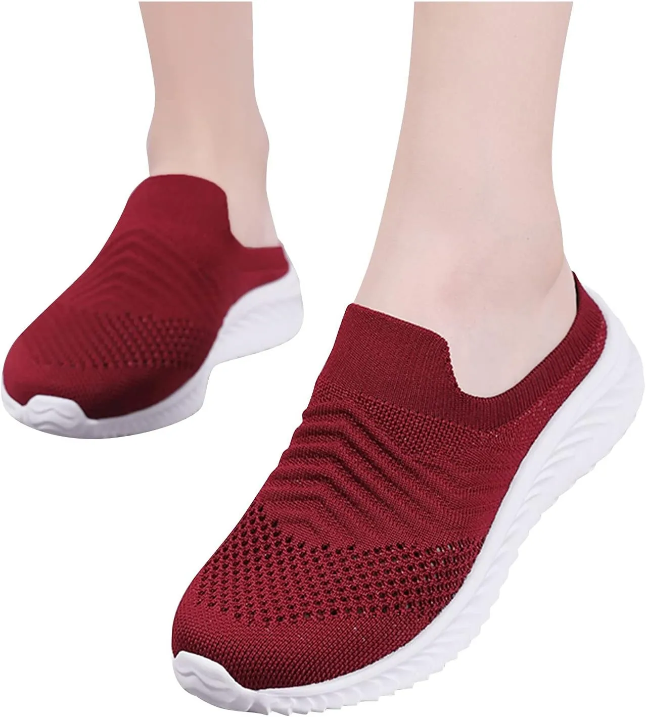 Womens Comfortable Orthopedic Sneakers Slip On Walking Shoes with Arch Support Casual Loafers for Plantar Fasciitis Foot Pain Relief Swollen Feet