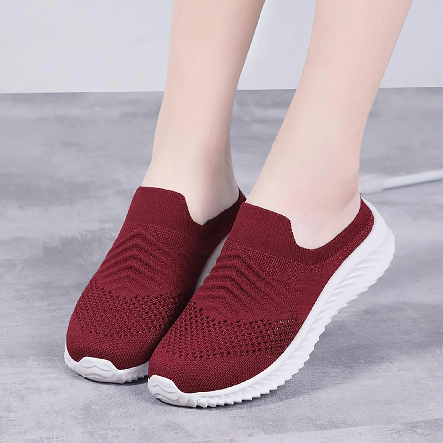 Womens Comfortable Orthopedic Sneakers Slip On Walking Shoes with Arch Support Casual Loafers for Plantar Fasciitis Foot Pain Relief Swollen Feet