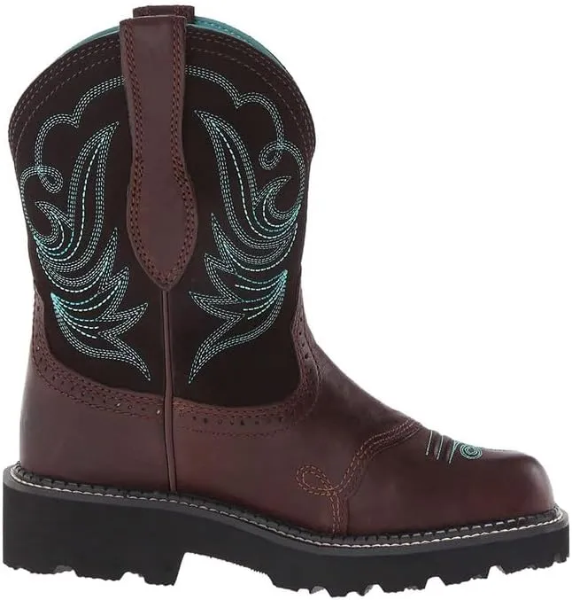Women's Cowgirl Boots Embroidered Chunky Heel Round Toe Classic Retro Women's Ankle Boots Wide Calf Western Boots Women's Country Boots