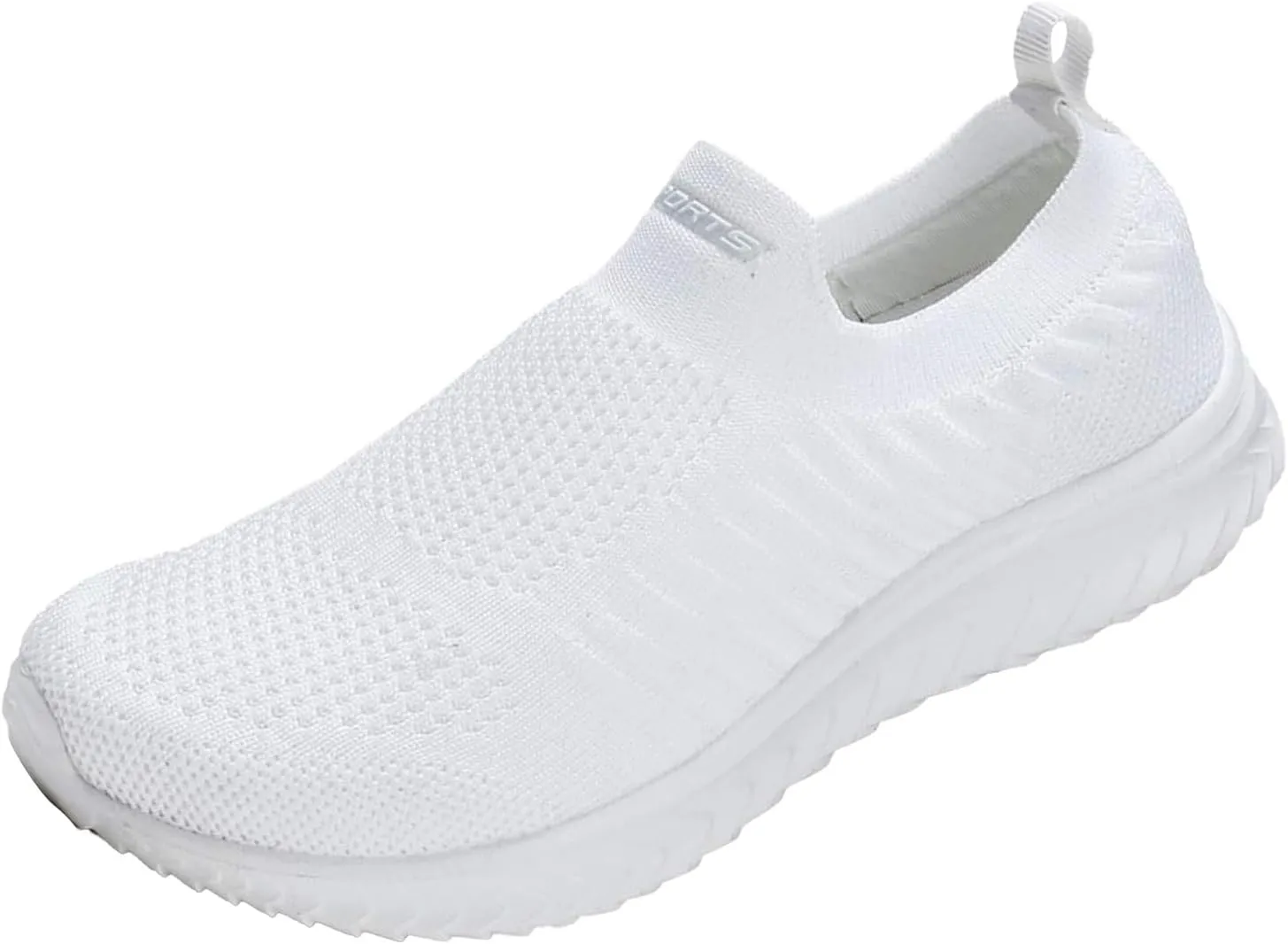 Womens Flat Slip On Sneakers Casual Walking Shoes Lightweight Canvas Comfortable Elastic Non Slip Loafers