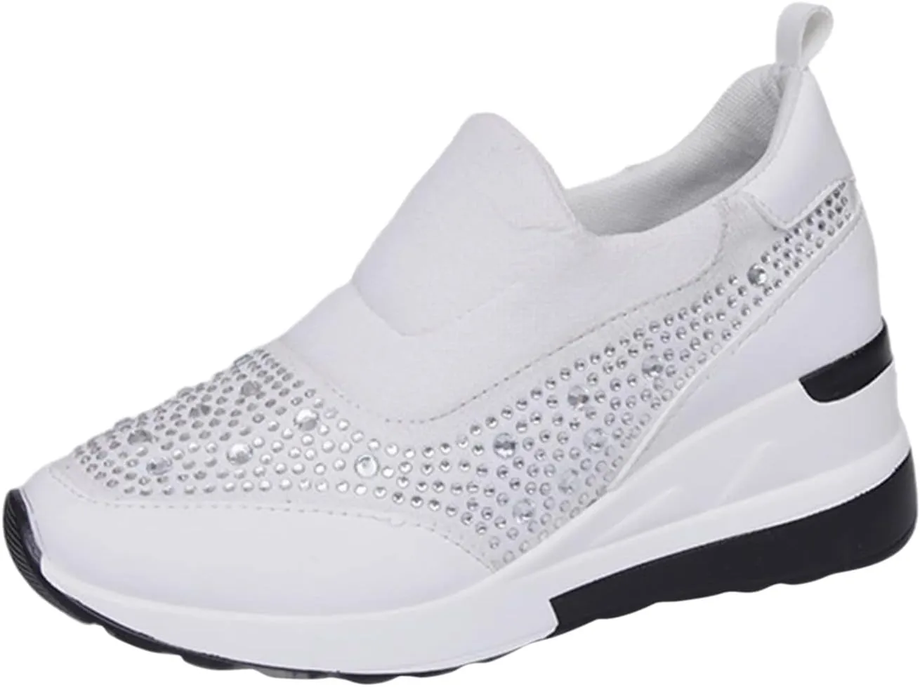 Womens Non Slip Slip On Shoes Casual Walking Sneakers Lightweight Canvas Comfortable Flat Fashion Loafers