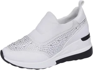 Womens Non Slip Slip On Shoes Casual Walking Sneakers Lightweight Canvas Comfortable Flat Fashion Loafers