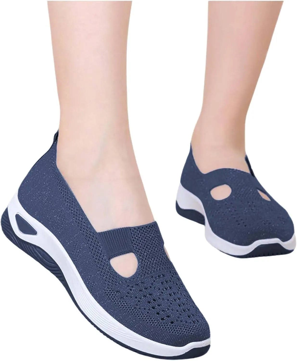 Womens Shoes Fall 2024White Platform Sneakers Black Loafers Women Closed Toe Indoor and Outdoor Christmas Print Shoes Women Comfort Cute Casual Slip On Lightweight